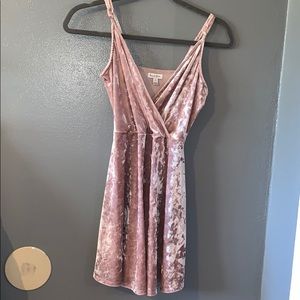 Pink velvet dress from zumiez